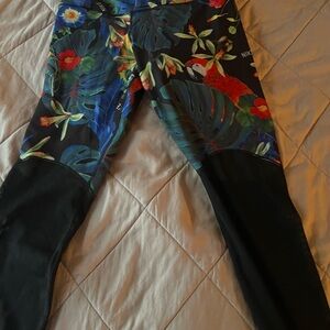 Nike Parrot and Floral Black Leggings